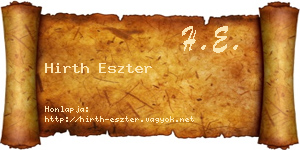 Hirth Eszter névjegykártya